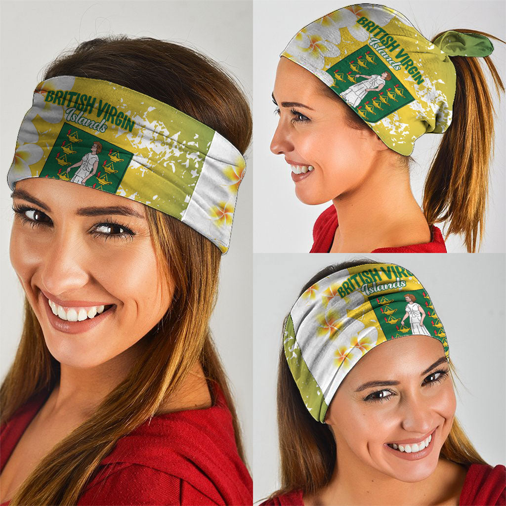 British Virgin Islands Day Neck Gaiter Vigilate Plumeria Alba Coat Of Arms