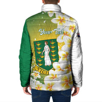 British Virgin Islands Day Personalised Padded Jacket Vigilate Plumeria Alba Coat Of Arms