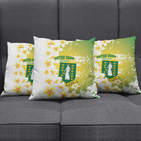 British Virgin Islands Day Pillow Cover Vigilate Plumeria Alba Coat Of Arms