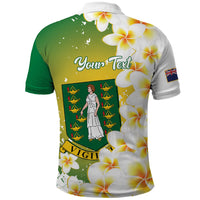 British Virgin Islands Day Personalised Polo Shirt Vigilate Plumeria Alba Coat Of Arms