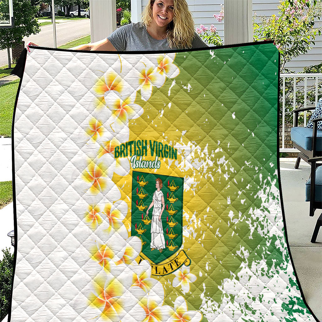 British Virgin Islands Day Quilt Vigilate Plumeria Alba Coat Of Arms