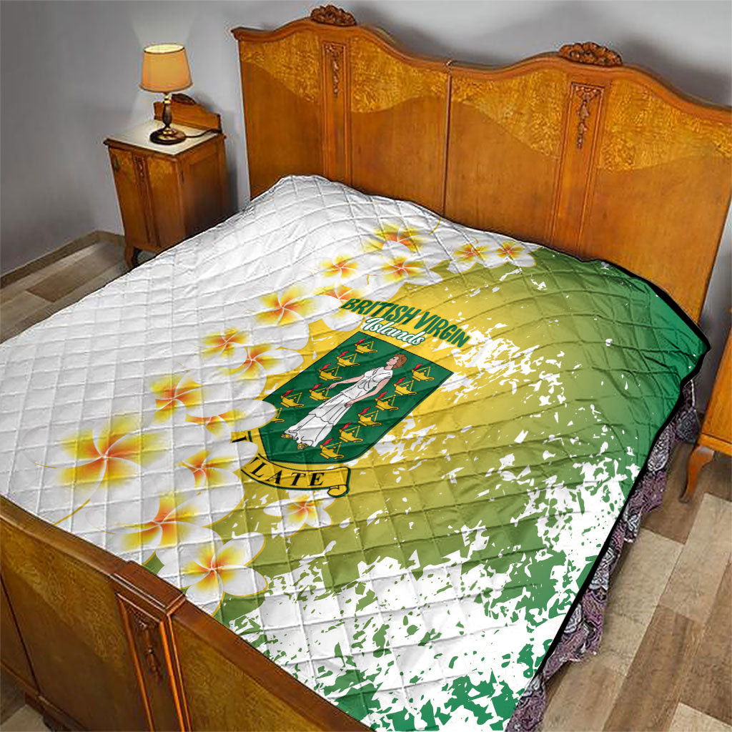 British Virgin Islands Day Quilt Vigilate Plumeria Alba Coat Of Arms