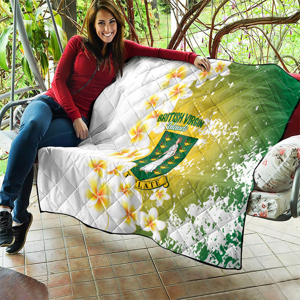 British Virgin Islands Day Quilt Vigilate Plumeria Alba Coat Of Arms