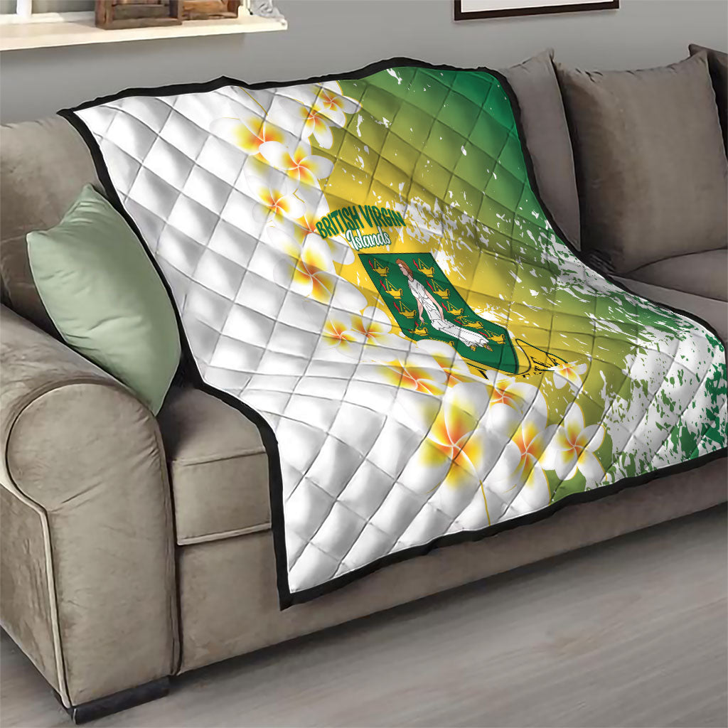 British Virgin Islands Day Quilt Vigilate Plumeria Alba Coat Of Arms