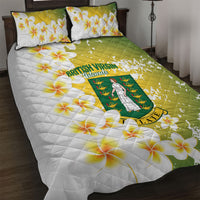 British Virgin Islands Day Quilt Bed Set Vigilate Plumeria Alba Coat Of Arms