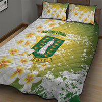British Virgin Islands Day Quilt Bed Set Vigilate Plumeria Alba Coat Of Arms