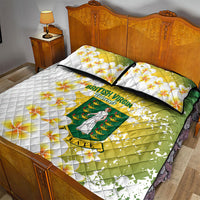 British Virgin Islands Day Quilt Bed Set Vigilate Plumeria Alba Coat Of Arms
