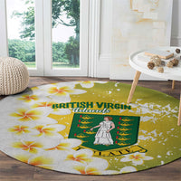 British Virgin Islands Day Round Carpet Vigilate Plumeria Alba Coat Of Arms