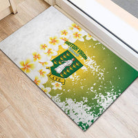 British Virgin Islands Day Rubber Doormat Vigilate Plumeria Alba Coat Of Arms