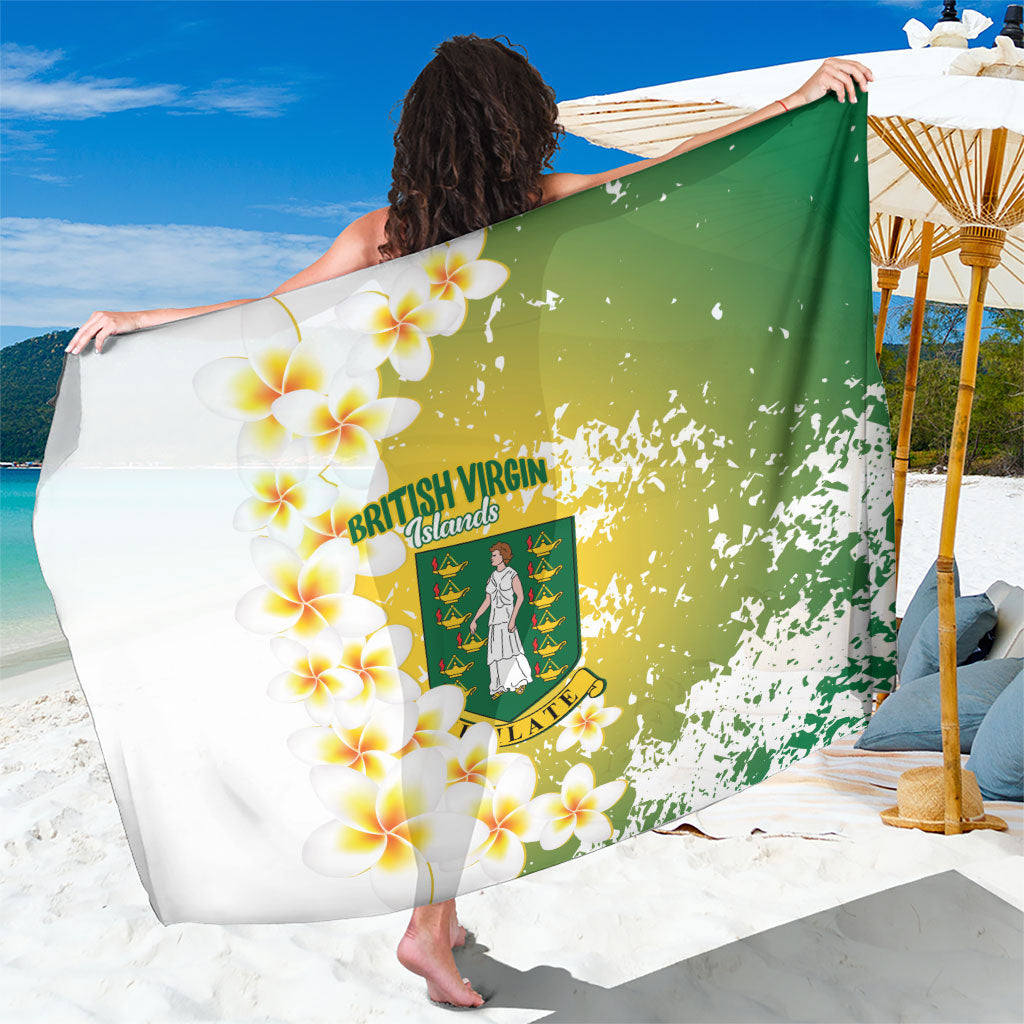 British Virgin Islands Day Sarong Vigilate Plumeria Alba Coat Of Arms
