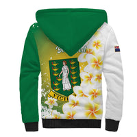 British Virgin Islands Day Personalised Sherpa Hoodie Vigilate Plumeria Alba Coat Of Arms