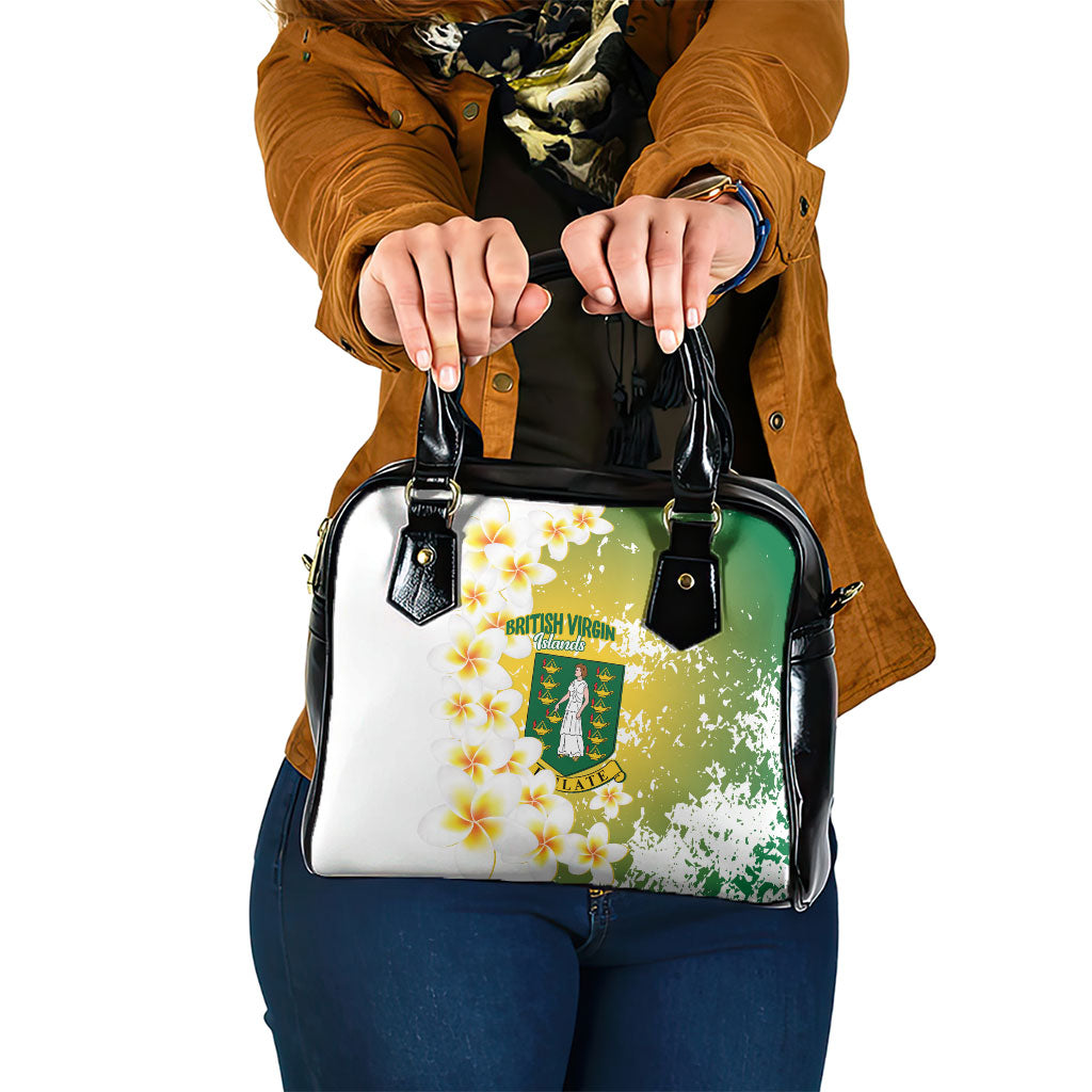 British Virgin Islands Day Shoulder Handbag Vigilate Plumeria Alba Coat Of Arms