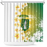 British Virgin Islands Day Shower Curtain Vigilate Plumeria Alba Coat Of Arms