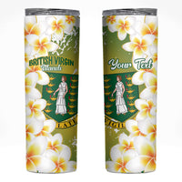 British Virgin Islands Day Personalised Skinny Tumbler Vigilate Plumeria Alba Coat Of Arms