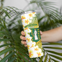 British Virgin Islands Day Personalised Skinny Tumbler Vigilate Plumeria Alba Coat Of Arms