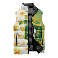 British Virgin Islands Day Personalised Sleeveless Puffer Jacket Vigilate Plumeria Alba Coat Of Arms