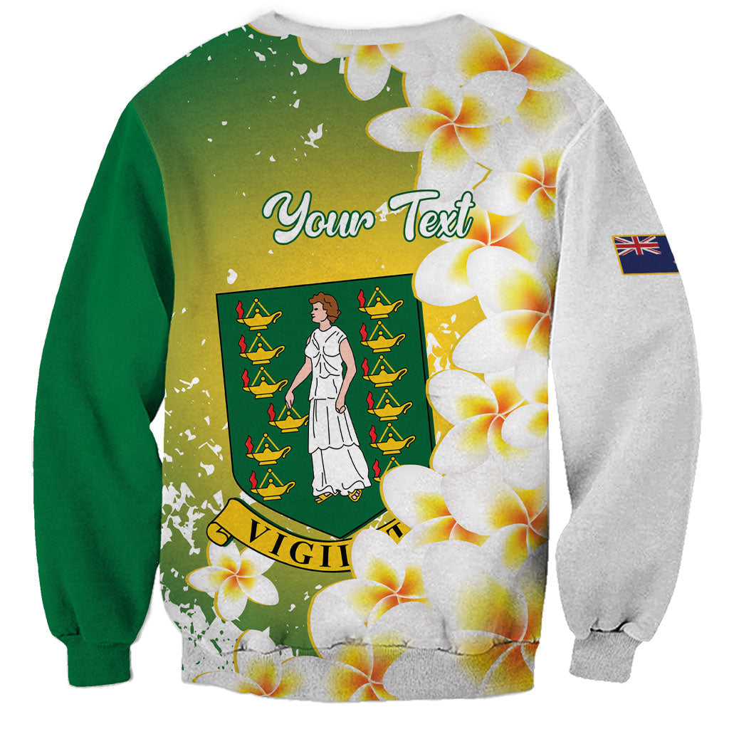 British Virgin Islands Day Personalised Sweatshirt Vigilate Plumeria Alba Coat Of Arms