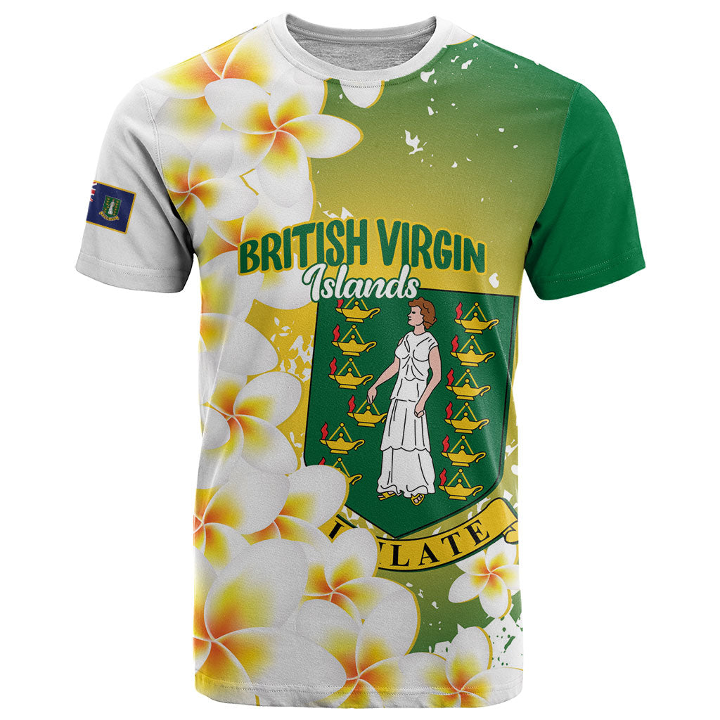 British Virgin Islands Day Personalised T Shirt Vigilate Plumeria Alba Coat Of Arms