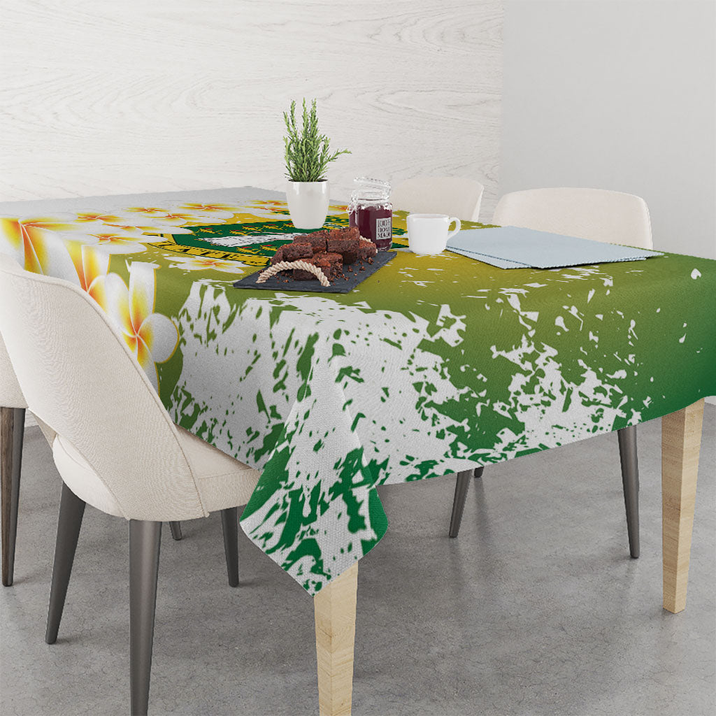 British Virgin Islands Day Tablecloth Vigilate Plumeria Alba Coat Of Arms