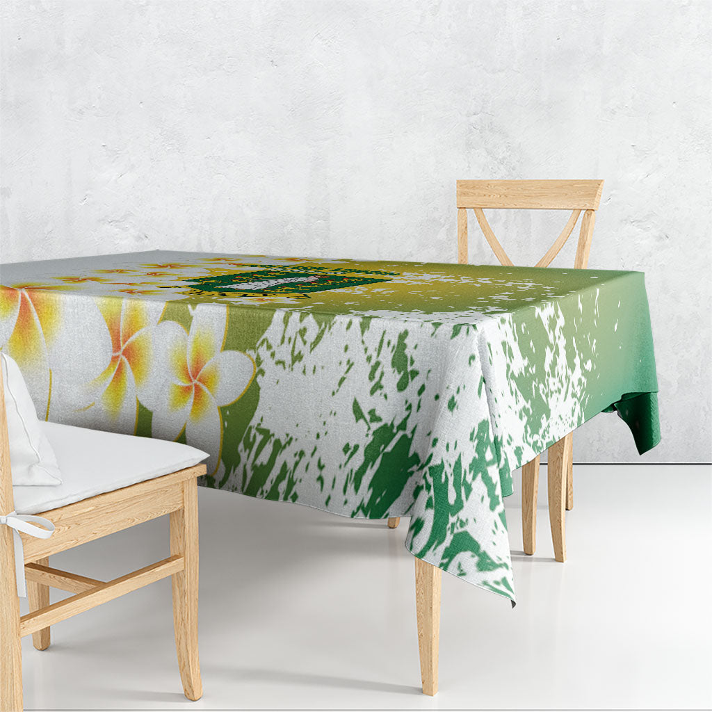 British Virgin Islands Day Tablecloth Vigilate Plumeria Alba Coat Of Arms