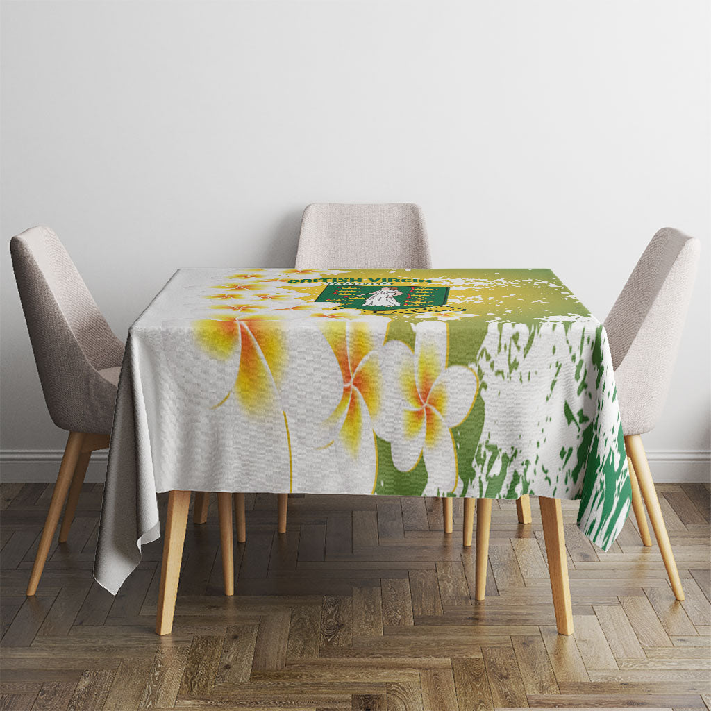 British Virgin Islands Day Tablecloth Vigilate Plumeria Alba Coat Of Arms