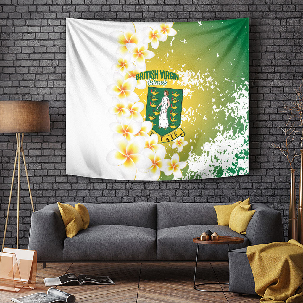 British Virgin Islands Day Tapestry Vigilate Plumeria Alba Coat Of Arms