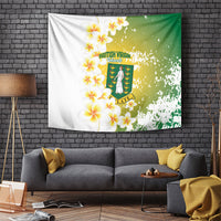 British Virgin Islands Day Tapestry Vigilate Plumeria Alba Coat Of Arms