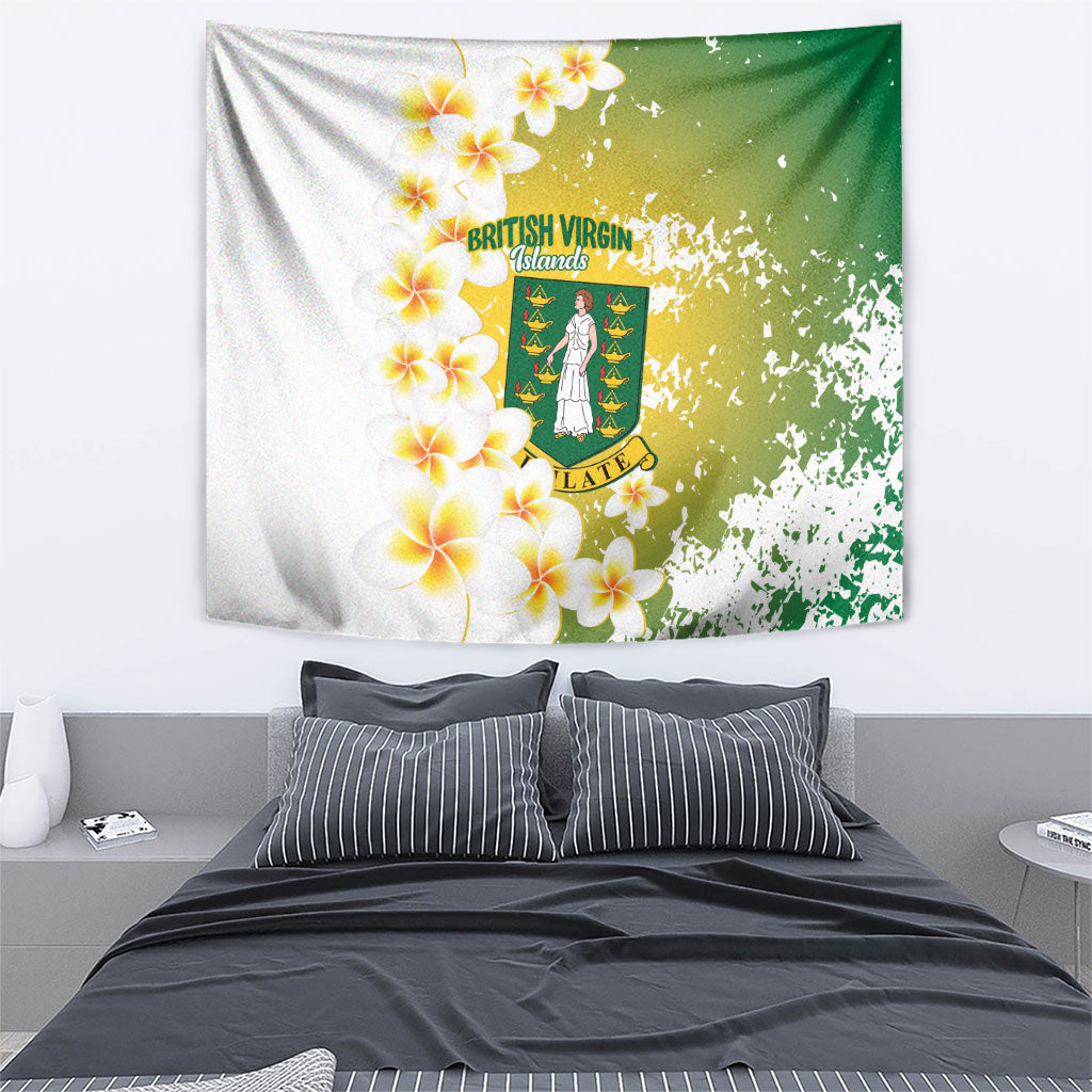 British Virgin Islands Day Tapestry Vigilate Plumeria Alba Coat Of Arms