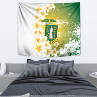 British Virgin Islands Day Tapestry Vigilate Plumeria Alba Coat Of Arms