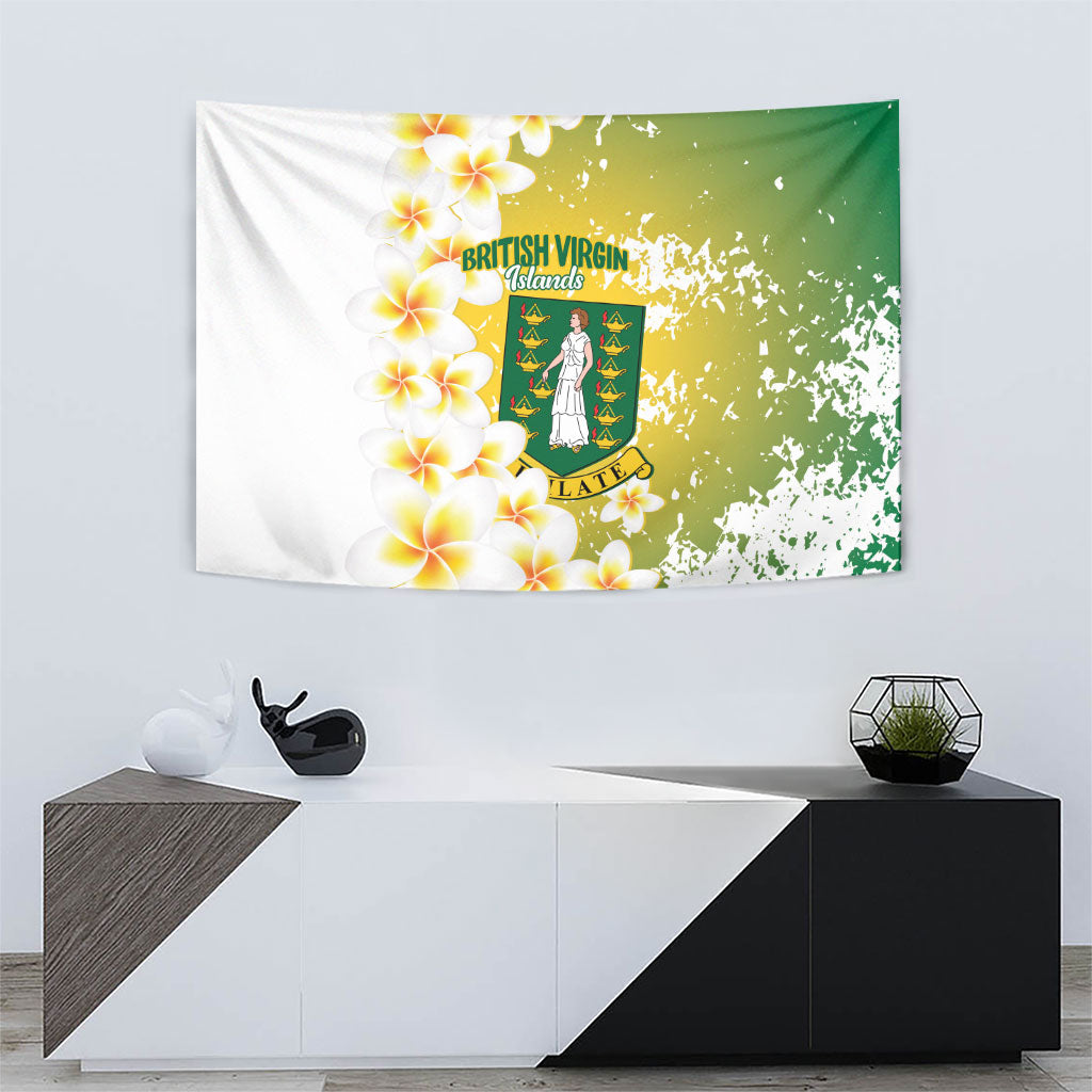 British Virgin Islands Day Tapestry Vigilate Plumeria Alba Coat Of Arms