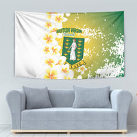British Virgin Islands Day Tapestry Vigilate Plumeria Alba Coat Of Arms