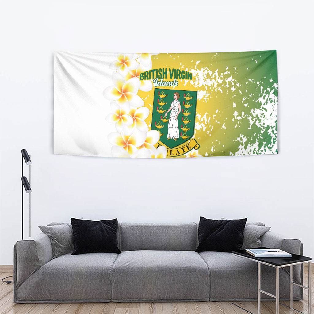 British Virgin Islands Day Tapestry Vigilate Plumeria Alba Coat Of Arms