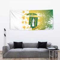 British Virgin Islands Day Tapestry Vigilate Plumeria Alba Coat Of Arms