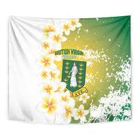 British Virgin Islands Day Tapestry Vigilate Plumeria Alba Coat Of Arms
