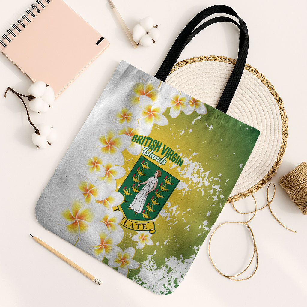British Virgin Islands Day Tote Bag Vigilate Plumeria Alba Coat Of Arms