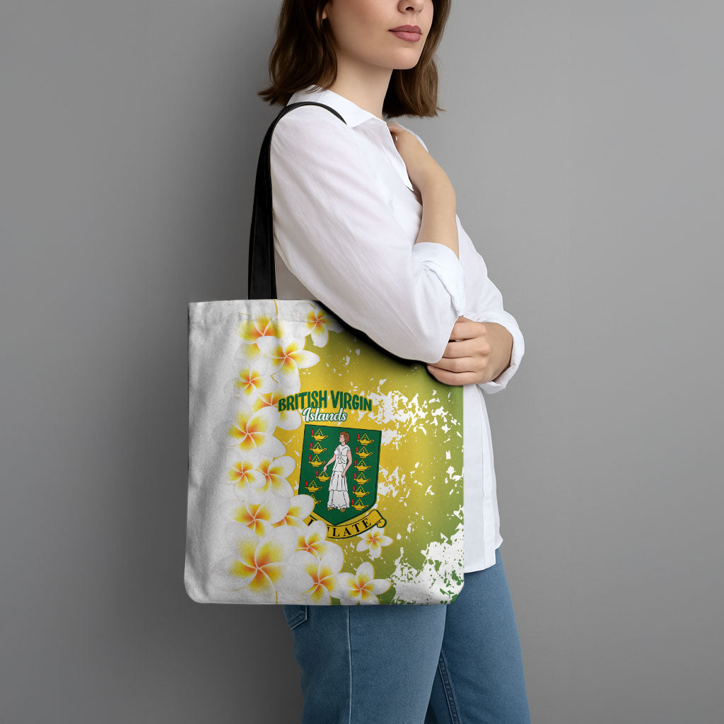 British Virgin Islands Day Tote Bag Vigilate Plumeria Alba Coat Of Arms