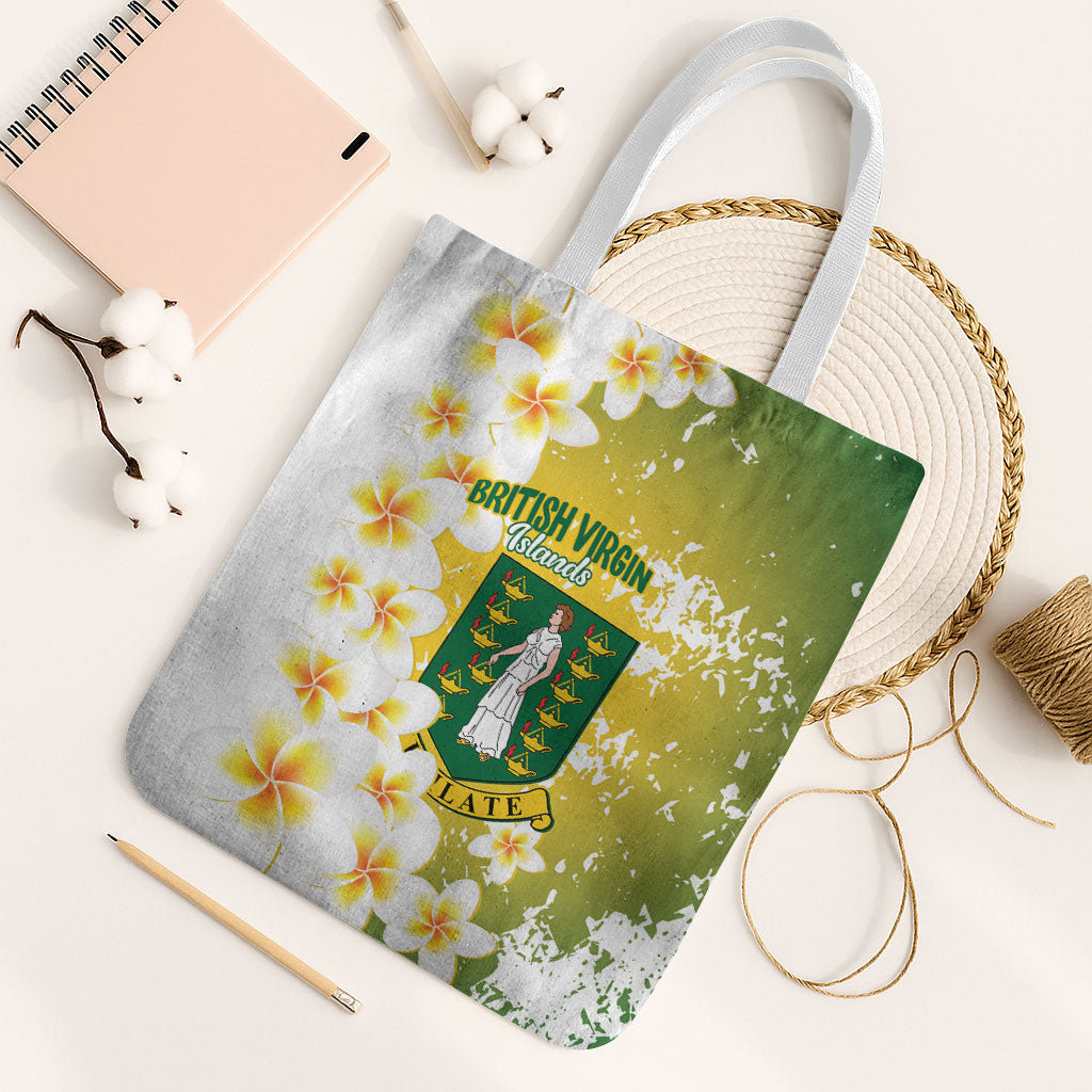 British Virgin Islands Day Tote Bag Vigilate Plumeria Alba Coat Of Arms
