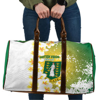 British Virgin Islands Day Travel Bag Vigilate Plumeria Alba Coat Of Arms
