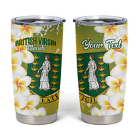British Virgin Islands Day Personalised Tumbler Cup Vigilate Plumeria Alba Coat Of Arms