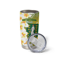 British Virgin Islands Day Personalised Tumbler Cup Vigilate Plumeria Alba Coat Of Arms