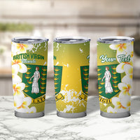 British Virgin Islands Day Personalised Tumbler Cup Vigilate Plumeria Alba Coat Of Arms