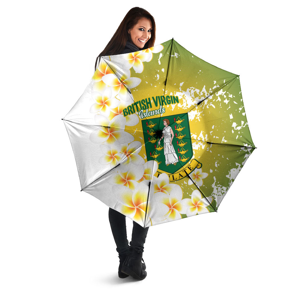 British Virgin Islands Day Umbrella Vigilate Plumeria Alba Coat Of Arms