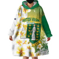 British Virgin Islands Day Personalised Wearable Blanket Hoodie Vigilate Plumeria Alba Coat Of Arms