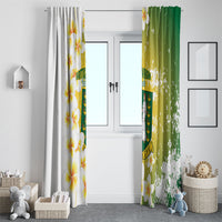 British Virgin Islands Day Window Curtain Vigilate Plumeria Alba Coat Of Arms