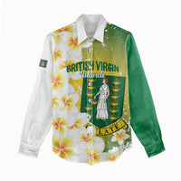 British Virgin Islands Day Personalised Women Casual Shirt Vigilate Plumeria Alba Coat Of Arms