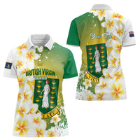 British Virgin Islands Day Personalised Women Polo Shirt Vigilate Plumeria Alba Coat Of Arms