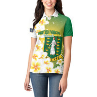 British Virgin Islands Day Personalised Women Polo Shirt Vigilate Plumeria Alba Coat Of Arms