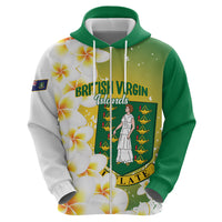 British Virgin Islands Day Personalised Zip Hoodie Vigilate Plumeria Alba Coat Of Arms