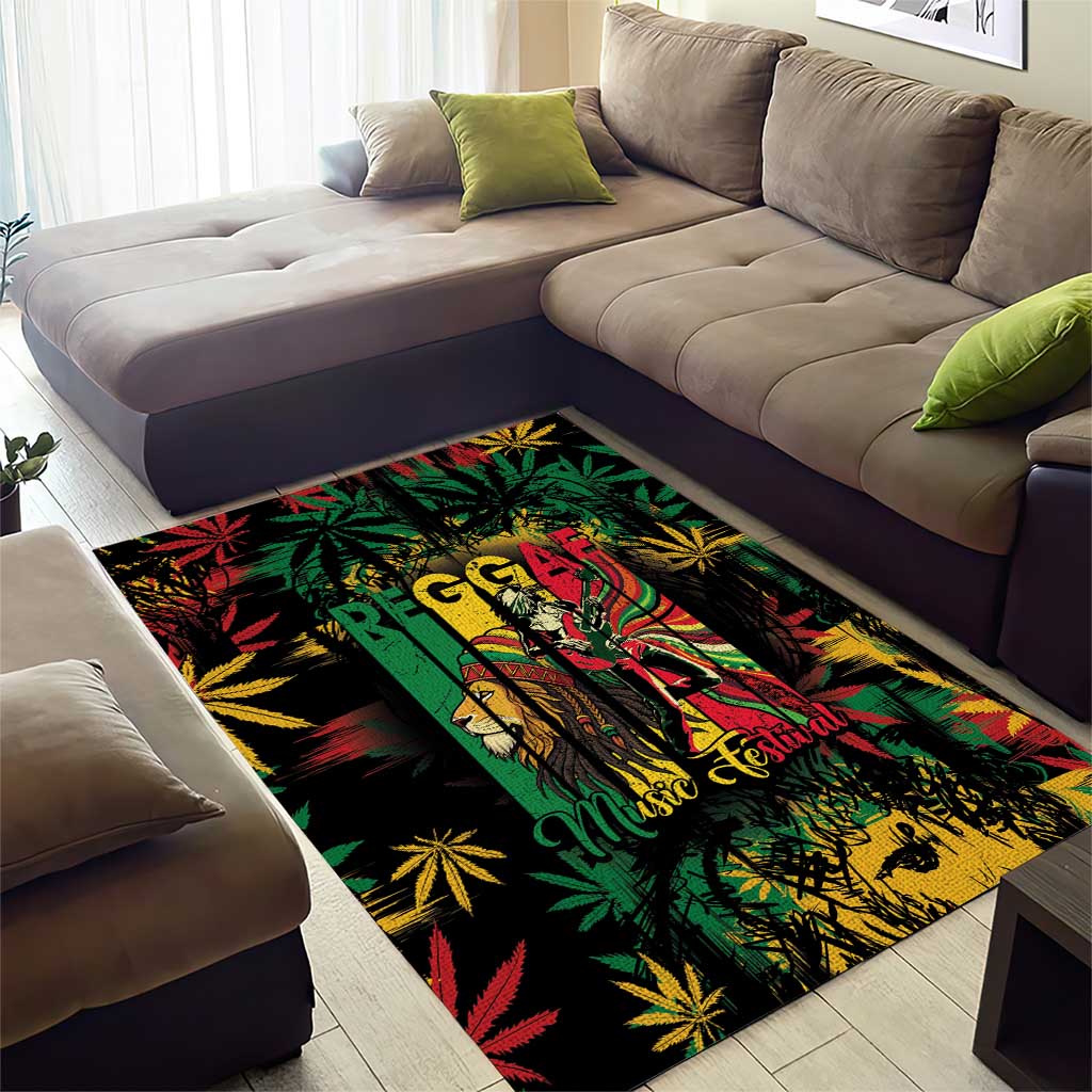 Jamaica Reggae Festival Area Rug One Love Rastafari Culture - Wonder Print Shop