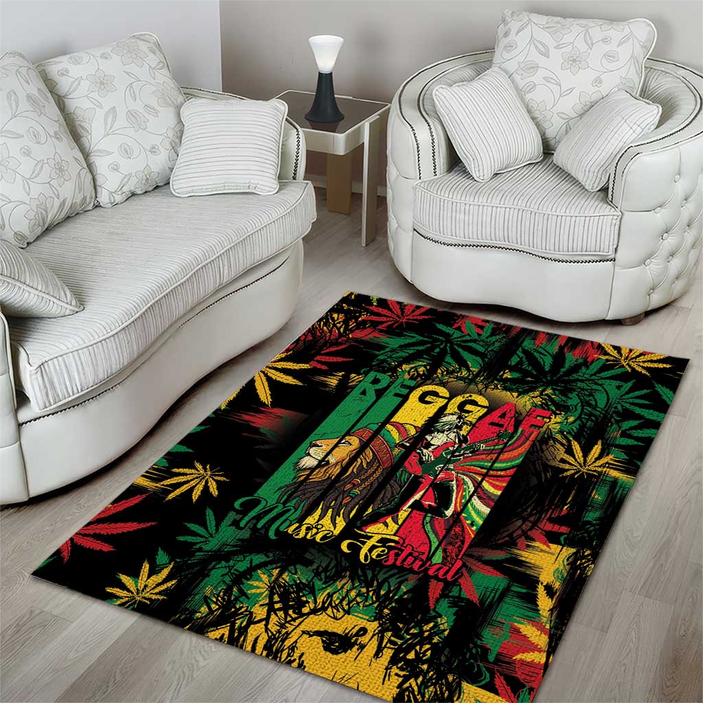 Jamaica Reggae Festival Area Rug One Love Rastafari Culture - Wonder Print Shop